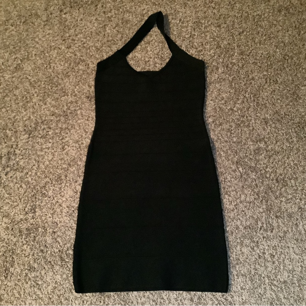 Bebe halter ribbed dress, color black, size: S